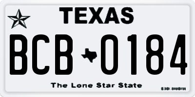 TX license plate BCB0184