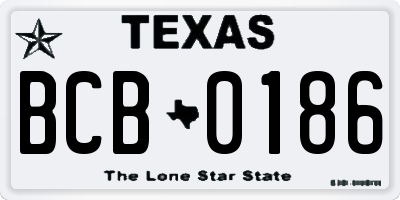 TX license plate BCB0186
