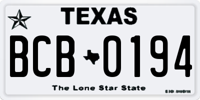 TX license plate BCB0194