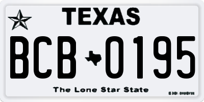 TX license plate BCB0195