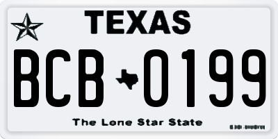 TX license plate BCB0199