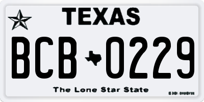 TX license plate BCB0229