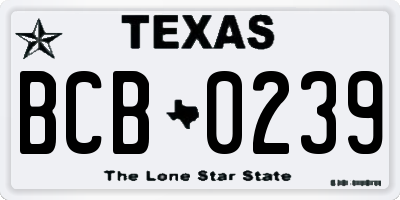 TX license plate BCB0239