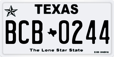 TX license plate BCB0244