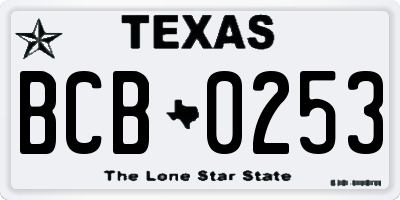 TX license plate BCB0253