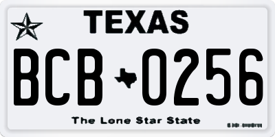 TX license plate BCB0256