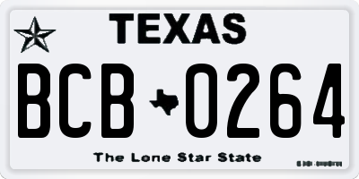 TX license plate BCB0264