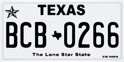 TX license plate BCB0266