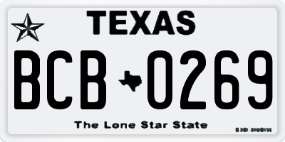 TX license plate BCB0269