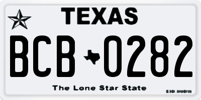 TX license plate BCB0282