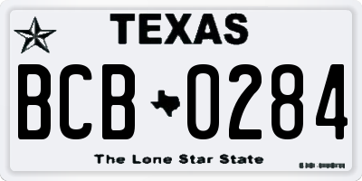 TX license plate BCB0284