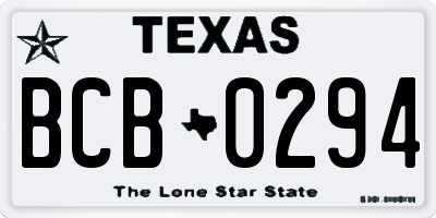 TX license plate BCB0294
