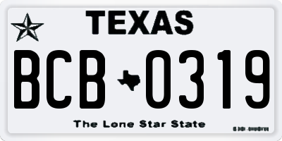 TX license plate BCB0319