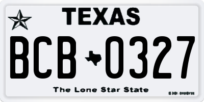 TX license plate BCB0327