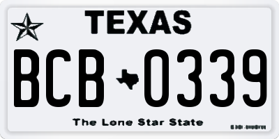 TX license plate BCB0339