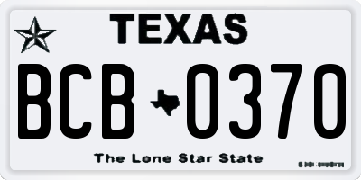 TX license plate BCB0370