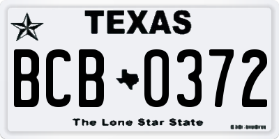 TX license plate BCB0372