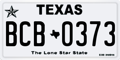 TX license plate BCB0373