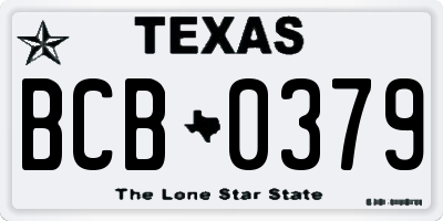 TX license plate BCB0379