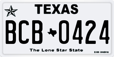 TX license plate BCB0424