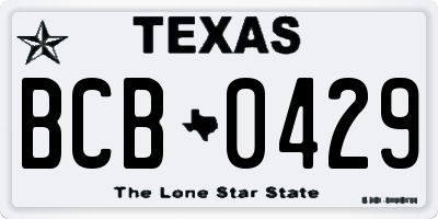 TX license plate BCB0429