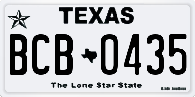 TX license plate BCB0435