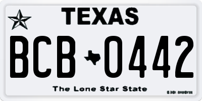 TX license plate BCB0442