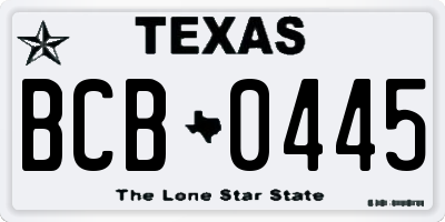 TX license plate BCB0445