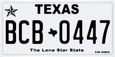 TX license plate BCB0447