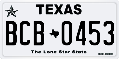 TX license plate BCB0453