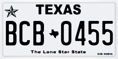 TX license plate BCB0455