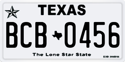 TX license plate BCB0456