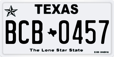 TX license plate BCB0457
