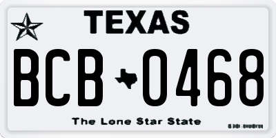 TX license plate BCB0468