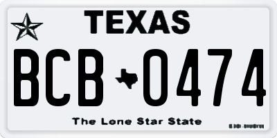 TX license plate BCB0474