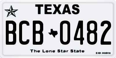 TX license plate BCB0482