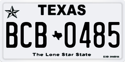 TX license plate BCB0485