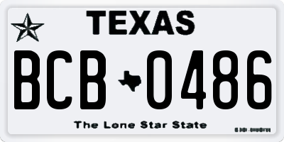 TX license plate BCB0486