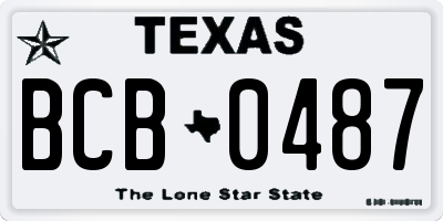 TX license plate BCB0487