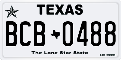TX license plate BCB0488