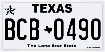 TX license plate BCB0490