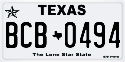 TX license plate BCB0494