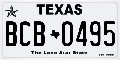 TX license plate BCB0495