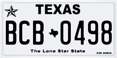 TX license plate BCB0498