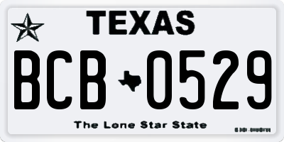 TX license plate BCB0529