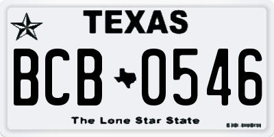TX license plate BCB0546