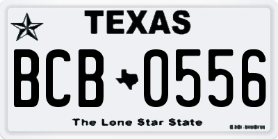 TX license plate BCB0556