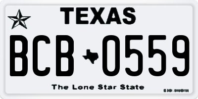 TX license plate BCB0559