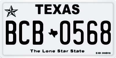 TX license plate BCB0568