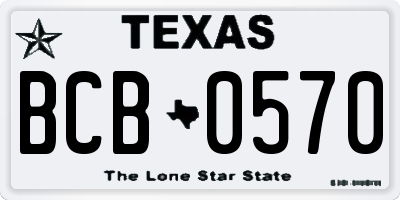 TX license plate BCB0570